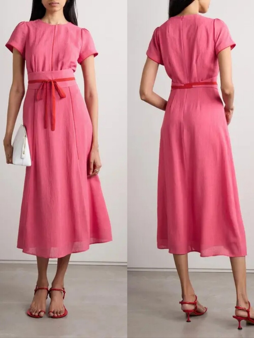 CEFINN Rosie Techni Voile Maxi Dress In Hot Pink NWT 8.